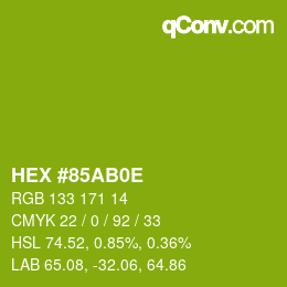 Color code: HEX #85AB0E | qconv.com