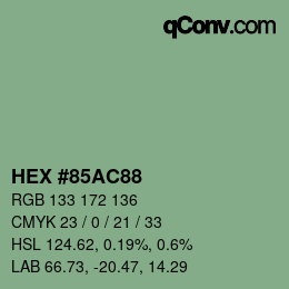 Code couleur: HEX #85AC88 | qconv.com