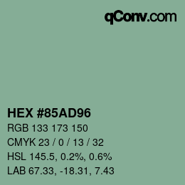 Color code: HEX #85AD96 | qconv.com