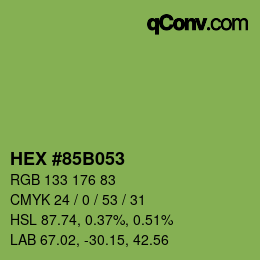 Color code: HEX #85B053 | qconv.com