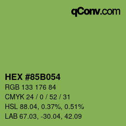 颜色代码: HEX #85B054 | qconv.com