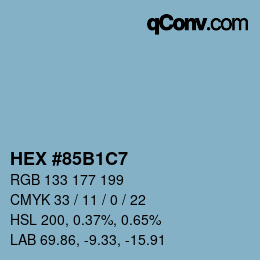 颜色代码: HEX #85B1C7 | qconv.com
