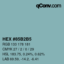 Color code: HEX #85B2B5 | qconv.com