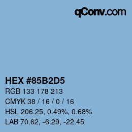 Color code: HEX #85B2D5 | qconv.com