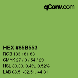 Color code: HEX #85B553 | qconv.com