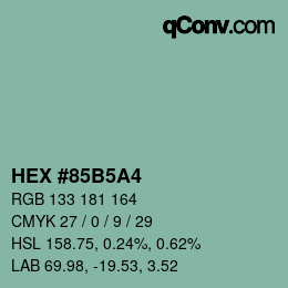Color code: HEX #85B5A4 | qconv.com