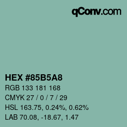 Color code: HEX #85B5A8 | qconv.com