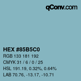 Color code: HEX #85B5C0 | qconv.com