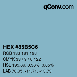 カラーコード: HEX #85B5C6 | qconv.com