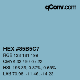 颜色代码: HEX #85B5C7 | qconv.com
