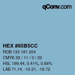 Color code: HEX #85B5CC | qconv.com