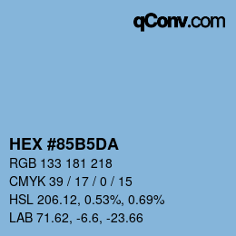 Color code: HEX #85B5DA | qconv.com