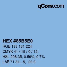 Color code: HEX #85B5E0 | qconv.com