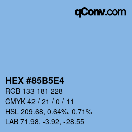 Color code: HEX #85B5E4 | qconv.com