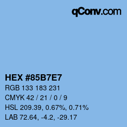 Color code: HEX #85B7E7 | qconv.com