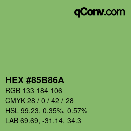 Farbcode: HEX #85B86A | qconv.com