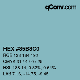 Color code: HEX #85B8C0 | qconv.com