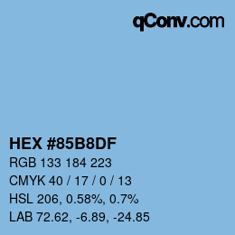Color code: HEX #85B8DF | qconv.com
