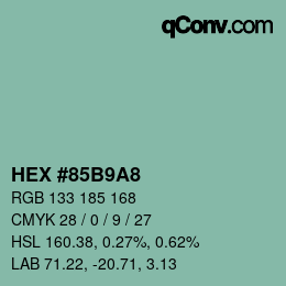 Color code: HEX #85B9A8 | qconv.com