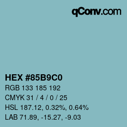Color code: HEX #85B9C0 | qconv.com