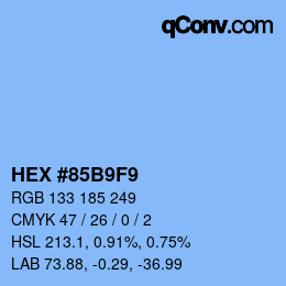 カラーコード: HEX #85B9F9 | qconv.com