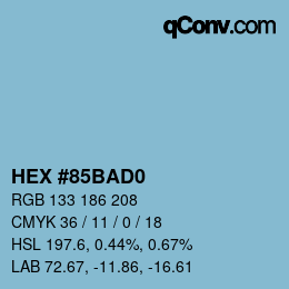 Color code: HEX #85BAD0 | qconv.com