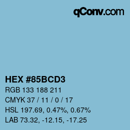 Color code: HEX #85BCD3 | qconv.com
