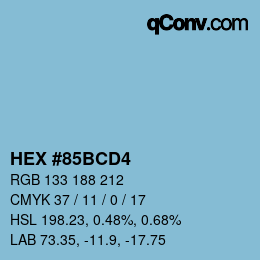 Color code: HEX #85BCD4 | qconv.com