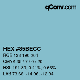 Color code: HEX #85BECC | qconv.com