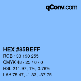 Color code: HEX #85BEFF | qconv.com