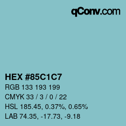 Color code: HEX #85C1C7 | qconv.com