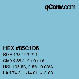 カラーコード: HEX #85C1D6 | qconv.com