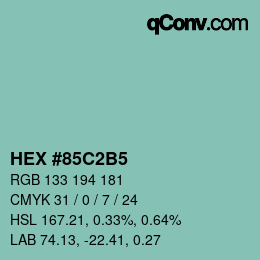 Color code: HEX #85C2B5 | qconv.com