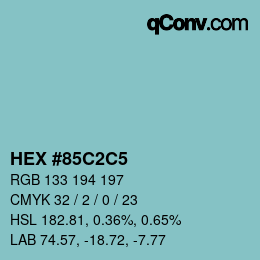 颜色代码: HEX #85C2C5 | qconv.com