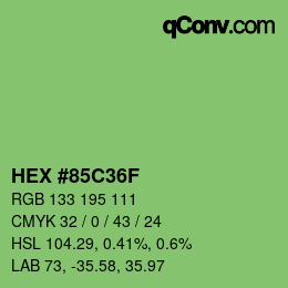 Código de color: HEX #85C36F | qconv.com