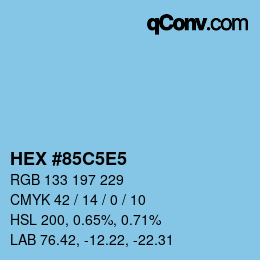 Código de color: HEX #85C5E5 | qconv.com