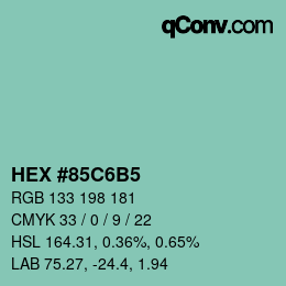 Color code: HEX #85C6B5 | qconv.com