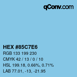 Color code: HEX #85C7E6 | qconv.com