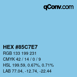 Color code: HEX #85C7E7 | qconv.com