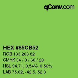 Color code: HEX #85CB52 | qconv.com