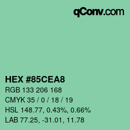 Color code: HEX #85CEA8 | qconv.com