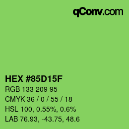 Farbcode: HEX #85D15F | qconv.com