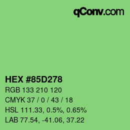 Color code: HEX #85D278 | qconv.com