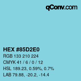 Color code: HEX #85D2E0 | qconv.com