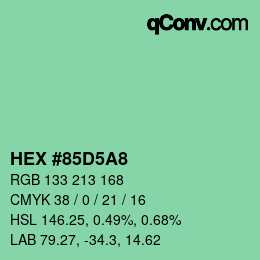 颜色代码: HEX #85D5A8 | qconv.com