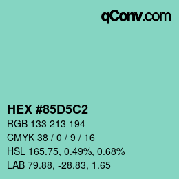 Farbcode: HEX #85D5C2 | qconv.com