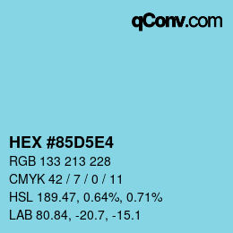 Color code: HEX #85D5E4 | qconv.com