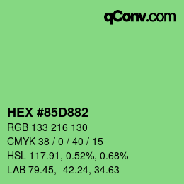 Color code: HEX #85D882 | qconv.com