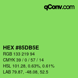 Código de color: HEX #85DB5E | qconv.com