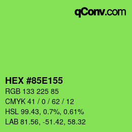 Color code: HEX #85E155 | qconv.com